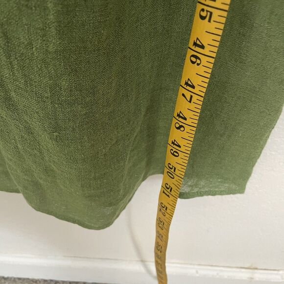 Massimo Dutti Womens Linen Dress Small Tie Front Midi Green Lagenlook Minimalist - Picture 5 of 8